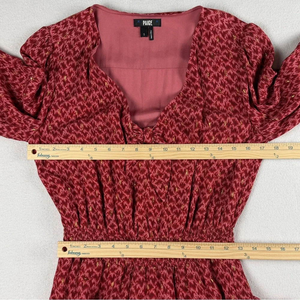 Paige Women's Sandee 3/4 Sleeve A-Line‎ Ruffle Hem Dress Papaya Multi Small
